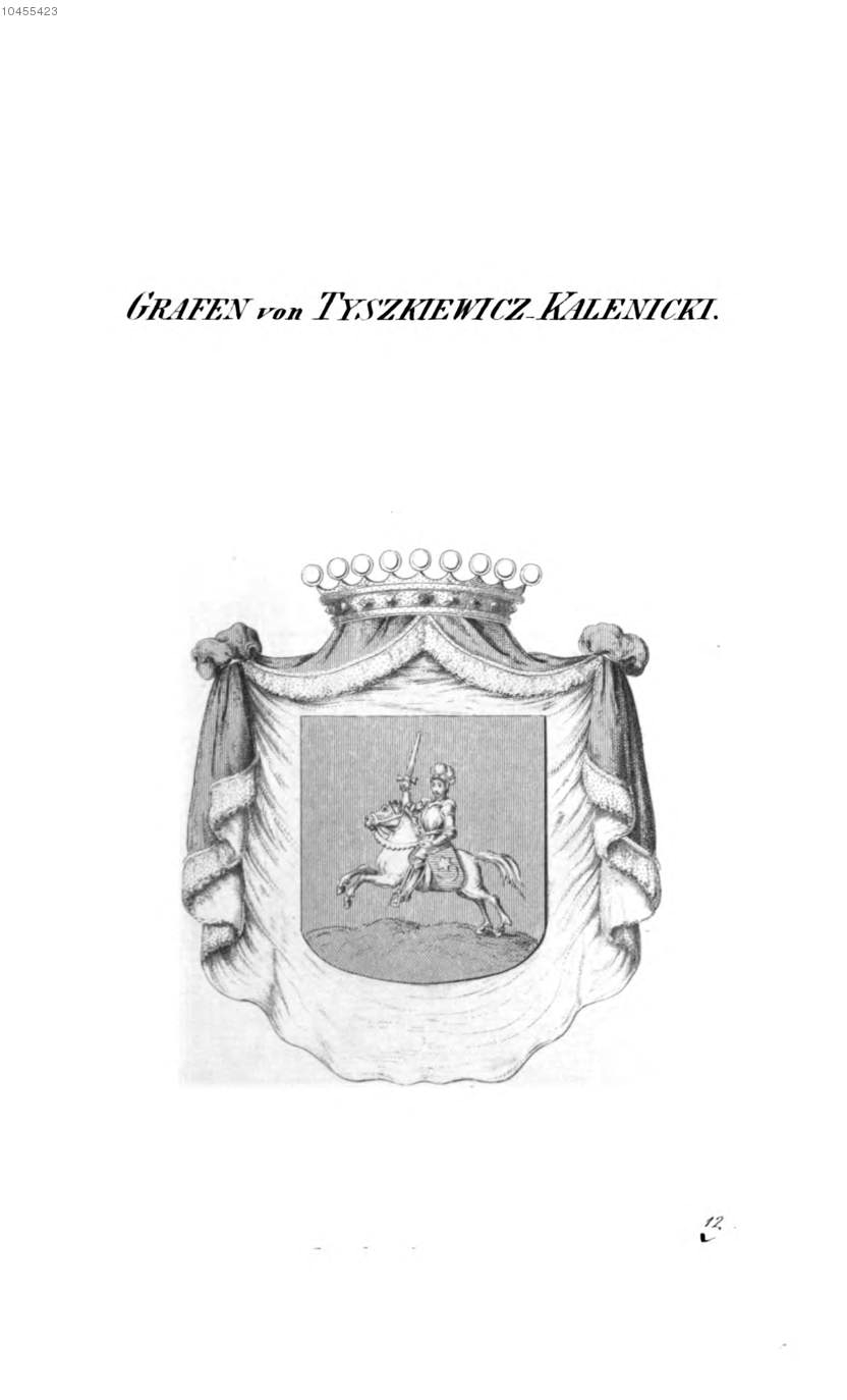 Tyszkiewicz Kalenicki — Tyroff オーストリア君主国紋章集の原図
