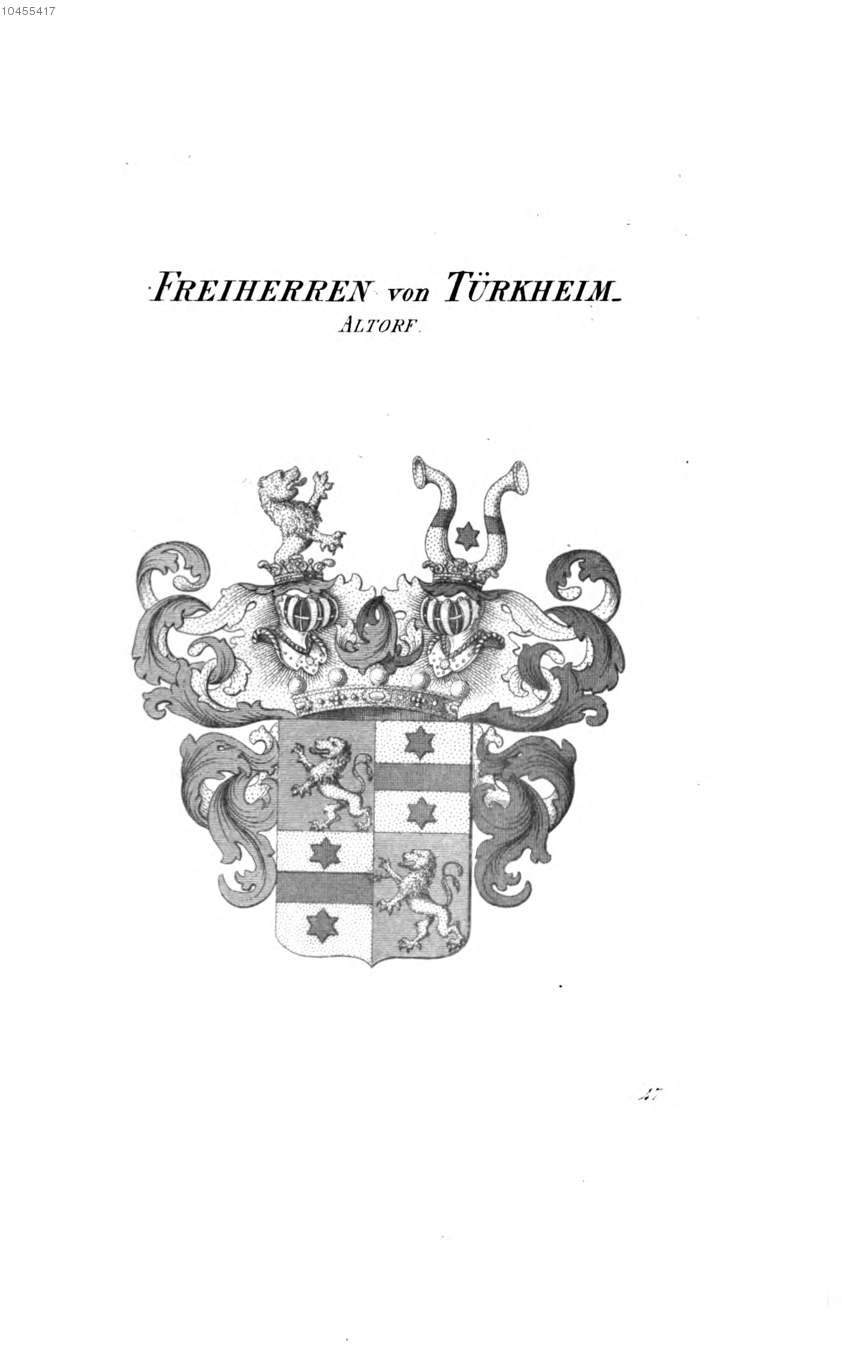 Türkheim 1 — Tyroff オーストリア君主国紋章集の原図