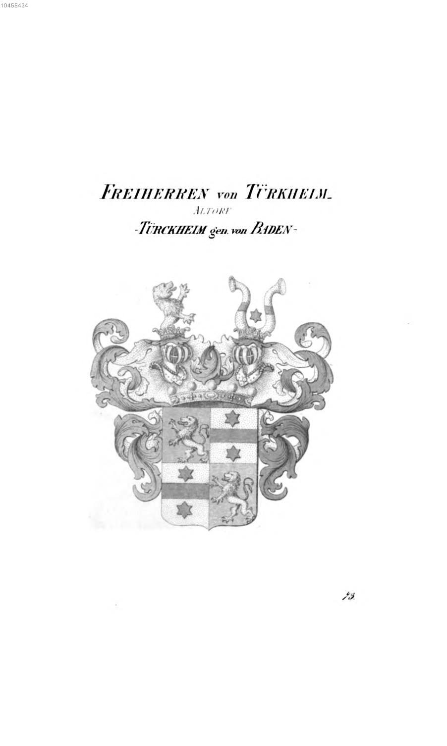 Türkheim 2 — Tyroff オーストリア君主国紋章集の原図