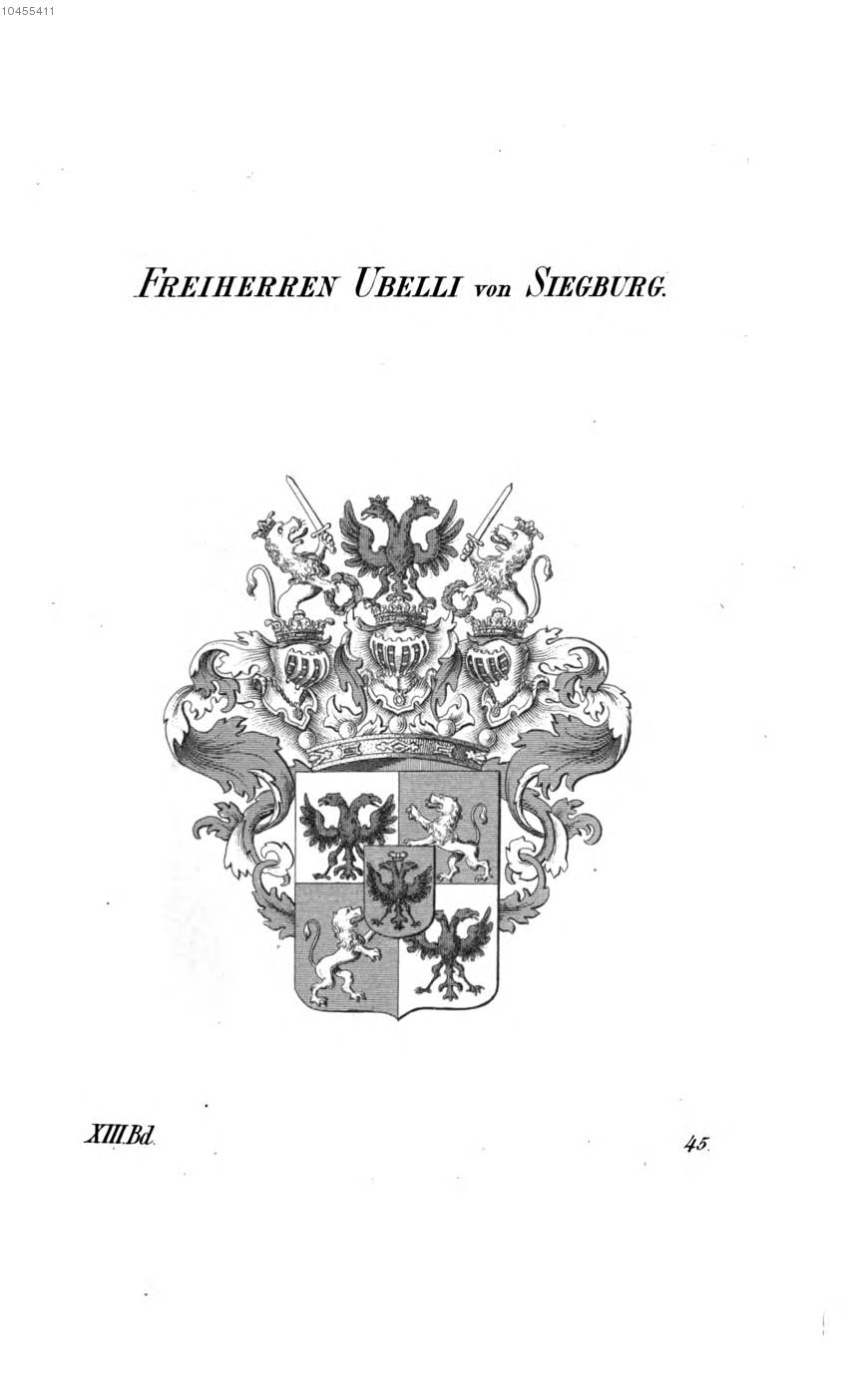 Ubelli von Siegburg — Tyroff オーストリア君主国紋章集の原図