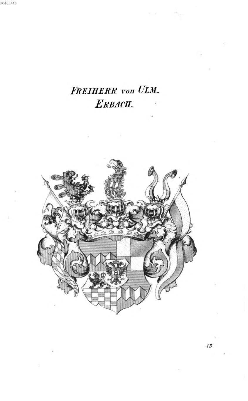 Ulm Erbach — Tyroff オーストリア君主国紋章集の原図