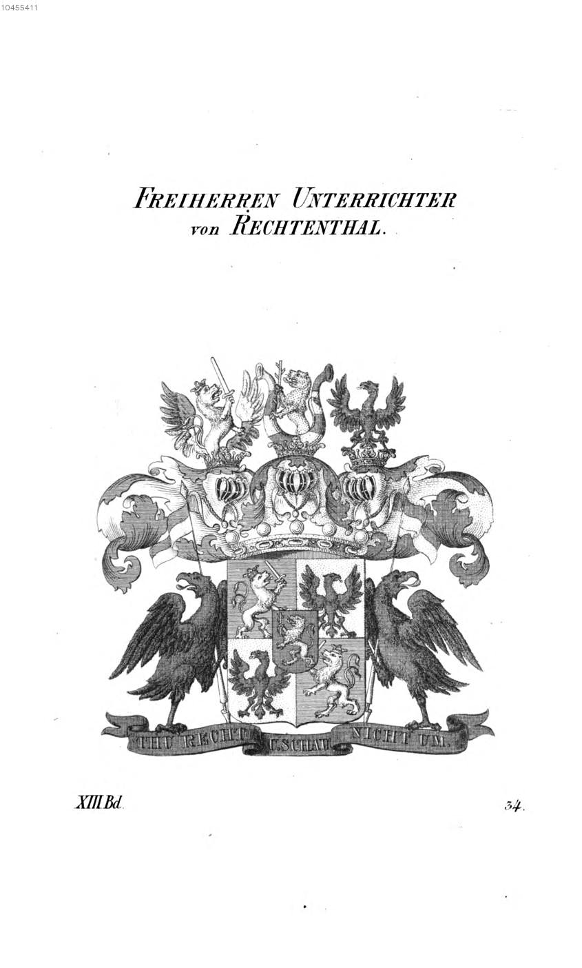Unterrichter von Rechtenthal — Tyroff オーストリア君主国紋章集の原図