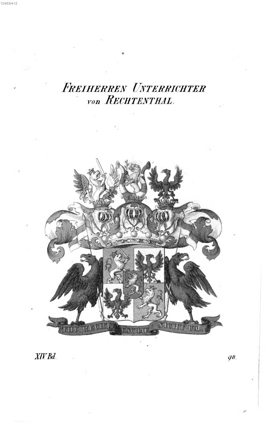Unterrichter von Rechtenthal 2 — Tyroff オーストリア君主国紋章集の原図