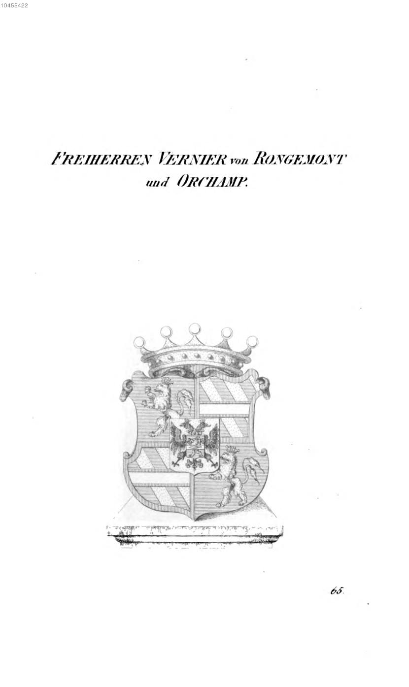 Vernier von Rongemont und Orchamp 2 — Tyroff オーストリア君主国紋章集の原図