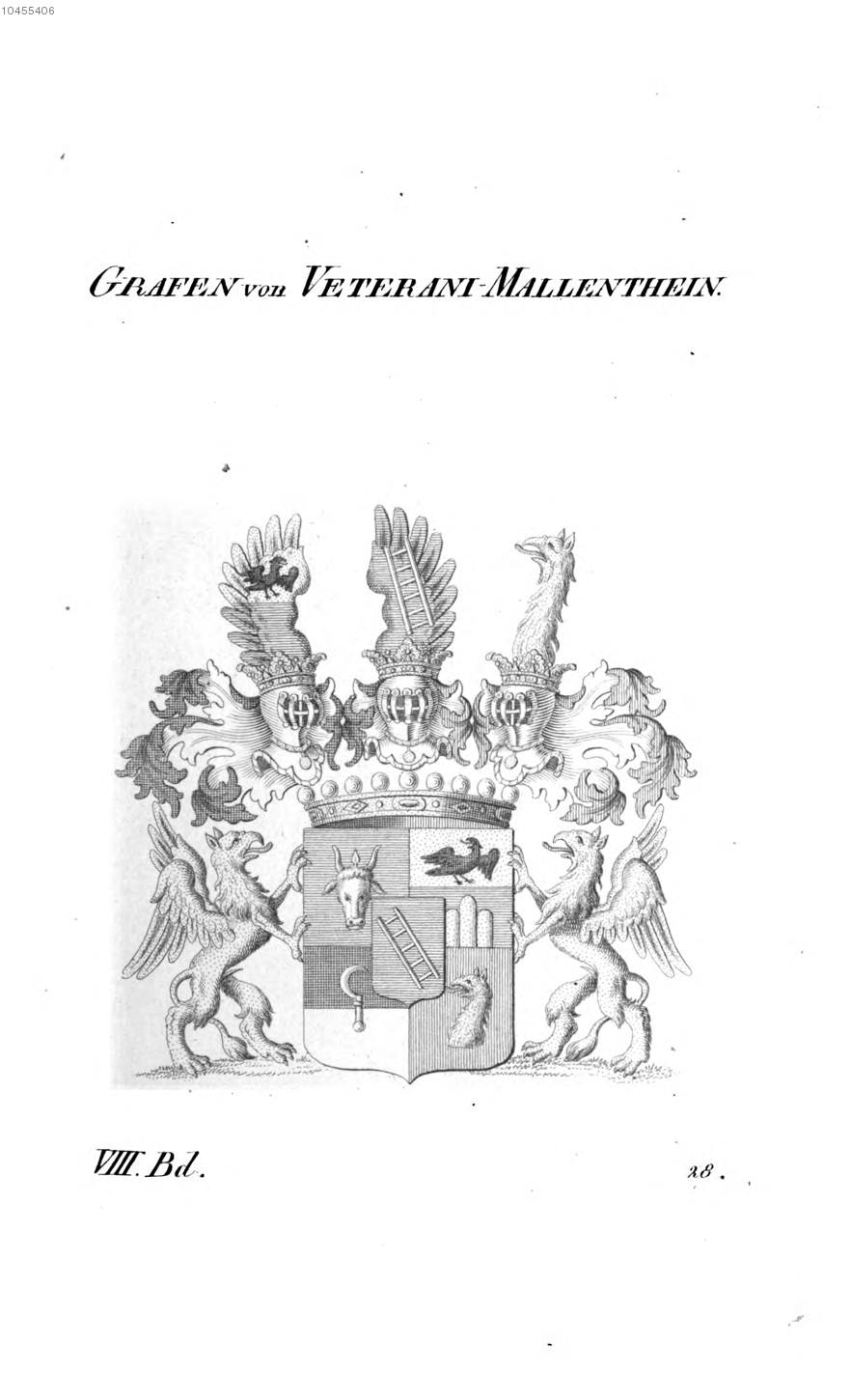 Veterani Mallenthein — Tyroff オーストリア君主国紋章集の原図