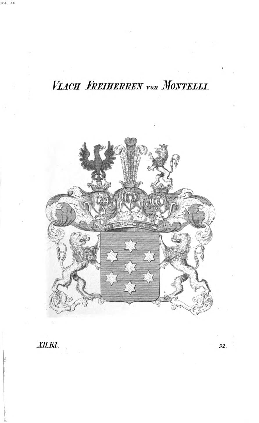 Vlach von Montelli — Tyroff オーストリア君主国紋章集の原図