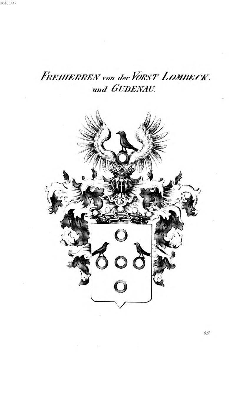 Vorst von der Vorst Lombeck Gudenau — Tyroff オーストリア君主国紋章集の原図