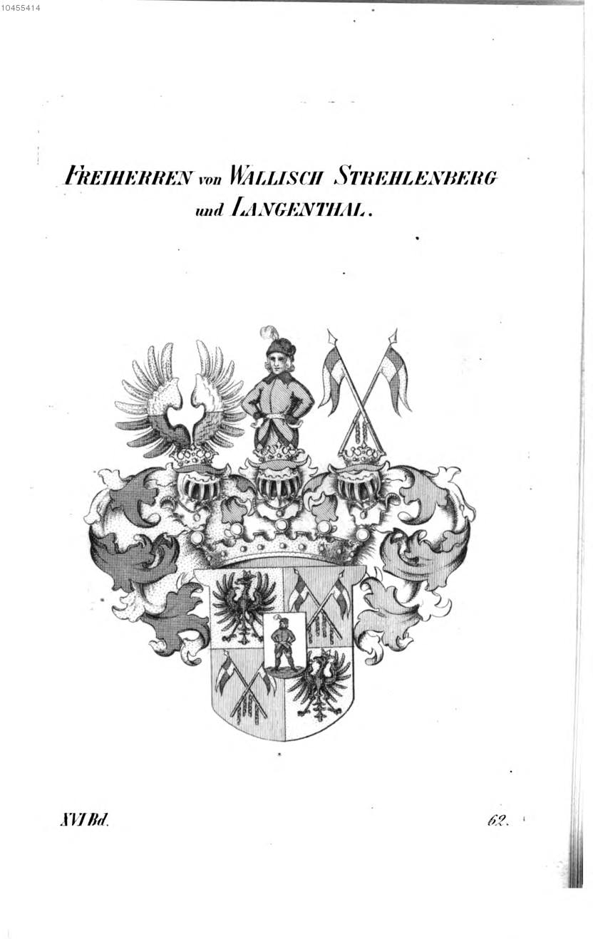 Wallisch Strehlenberg und Langenthal — Tyroff オーストリア君主国紋章集の原図
