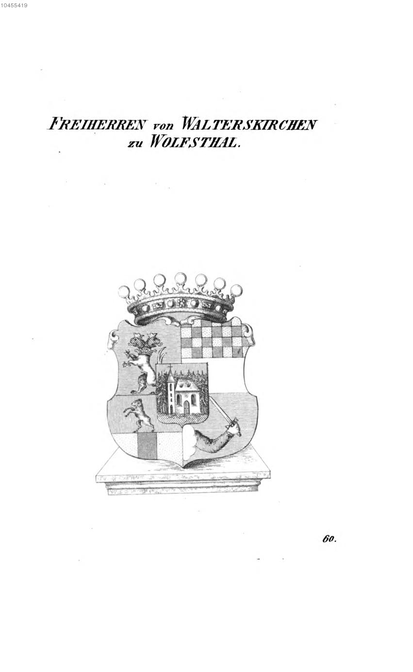 Walterskirchen zu Wolfsthal — Tyroff オーストリア君主国紋章集の原図