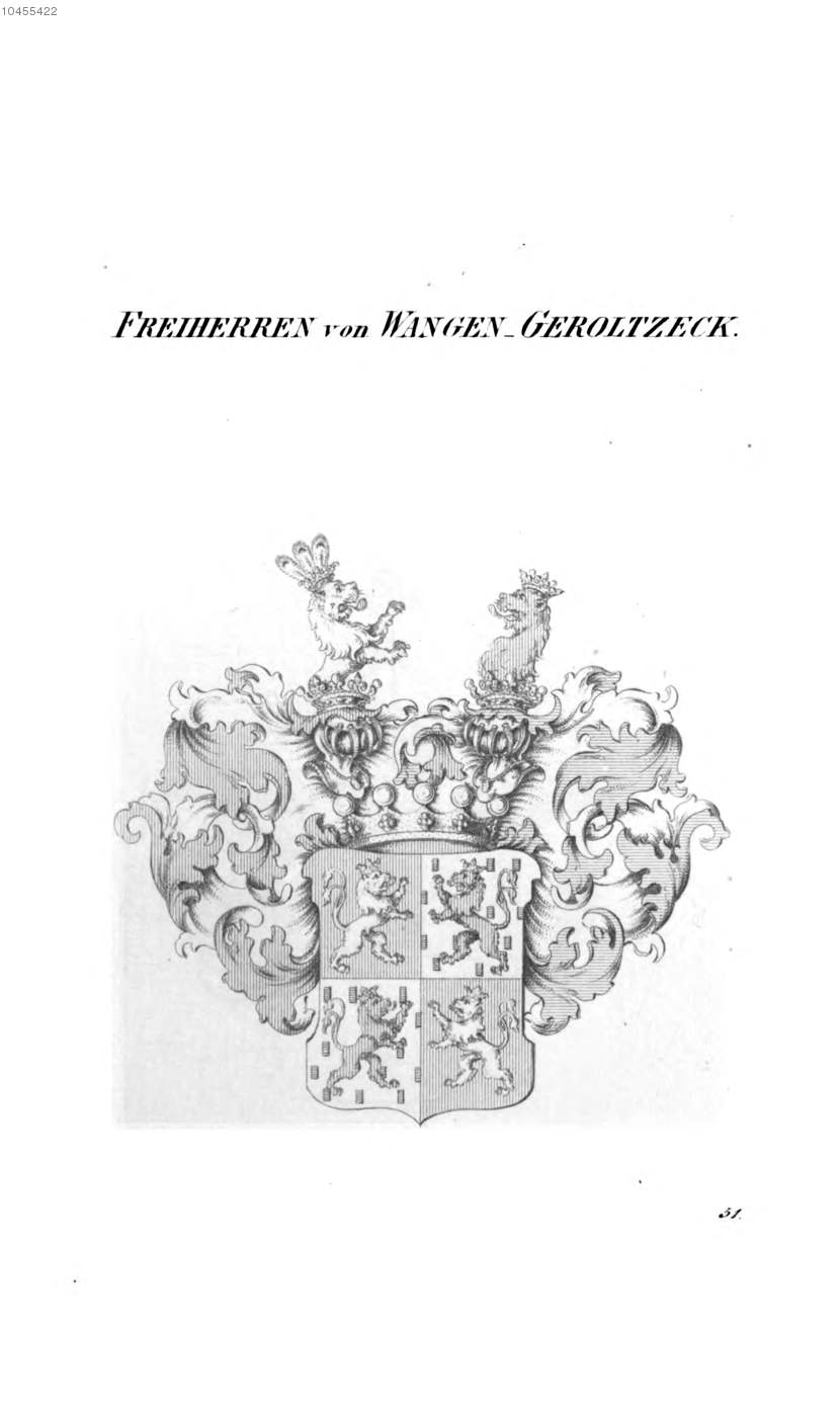 Wangen Geroltzeck 2 — Tyroff オーストリア君主国紋章集の原図