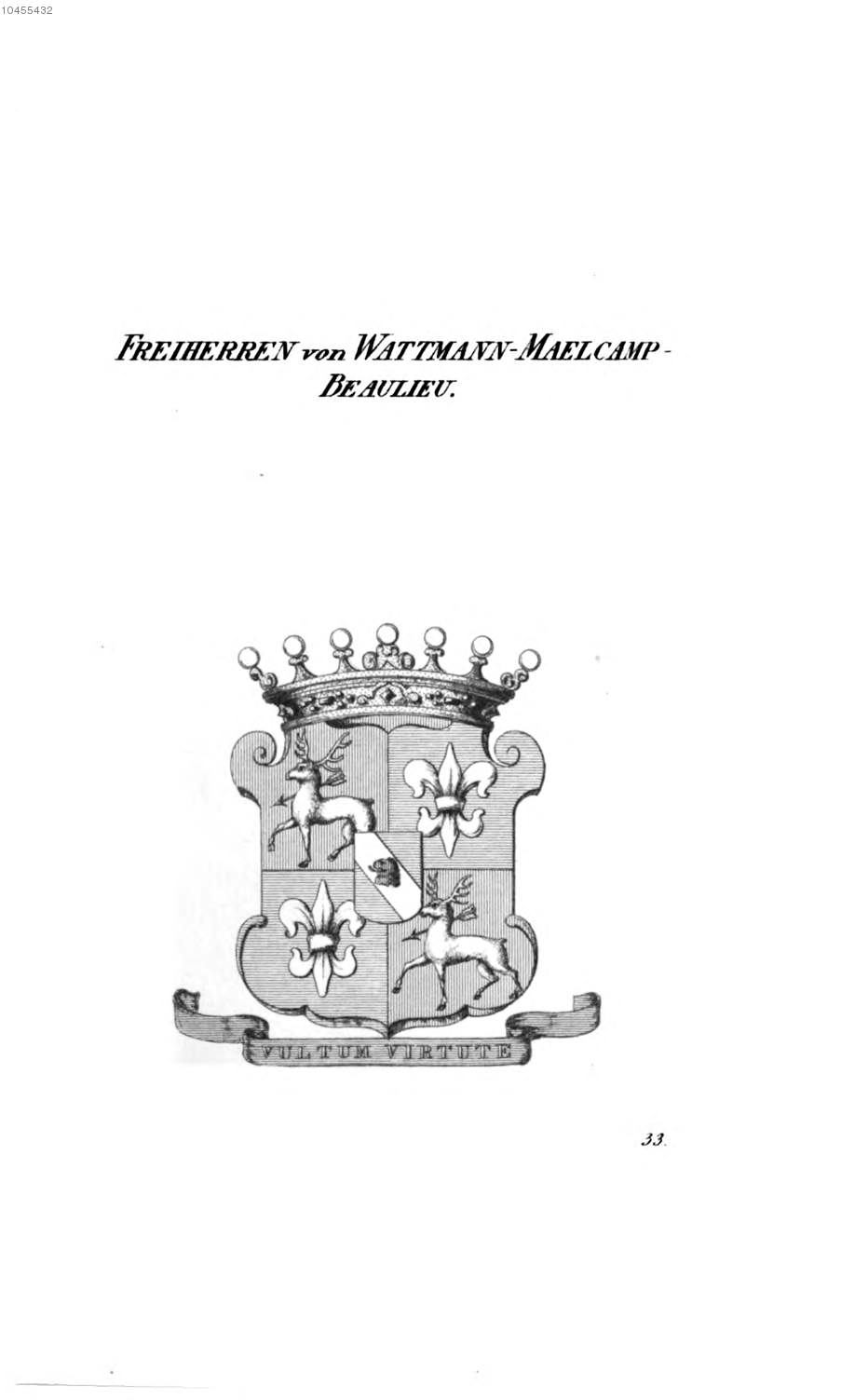 Wattmann Maelcamp Beaulieu — Tyroff オーストリア君主国紋章集の原図
