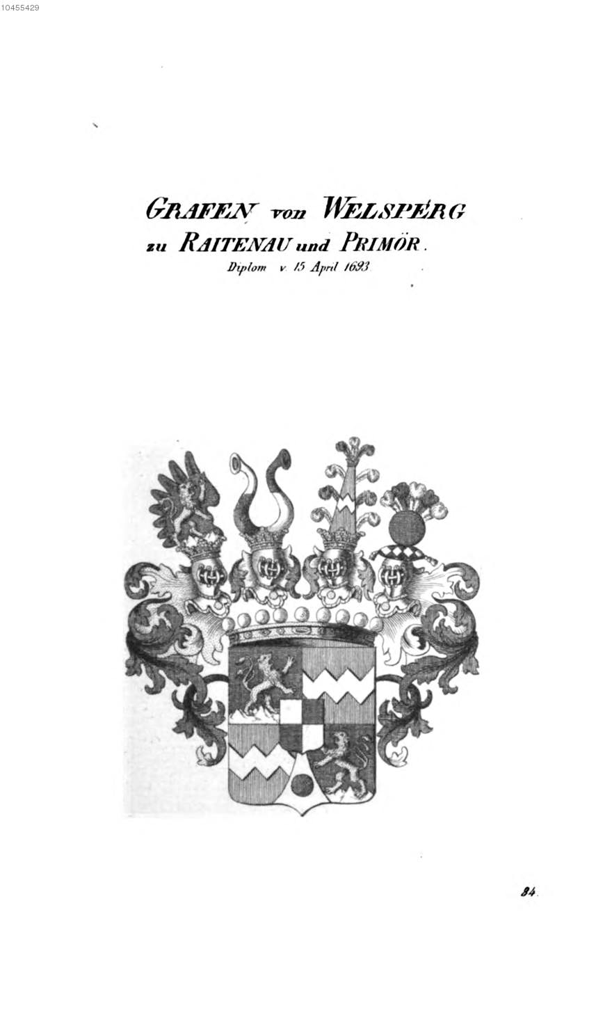 Welsperg zu Raitenau und Primör 2 — Tyroff オーストリア君主国紋章集の原図
