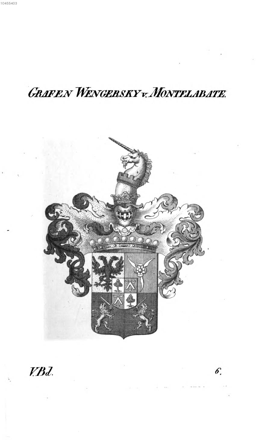 Wengersky von Montelabate — Tyroff オーストリア君主国紋章集の原図