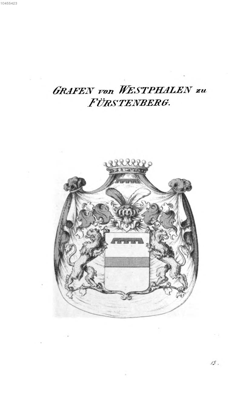 Westphalen zu Fürstenberg 2 — Tyroff オーストリア君主国紋章集の原図