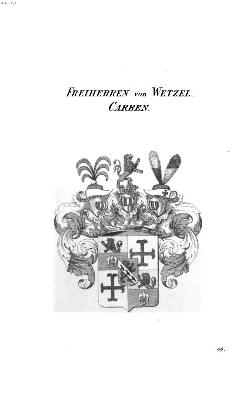 Wetzel Carben — Tyroff オーストリア君主国紋章集の原図