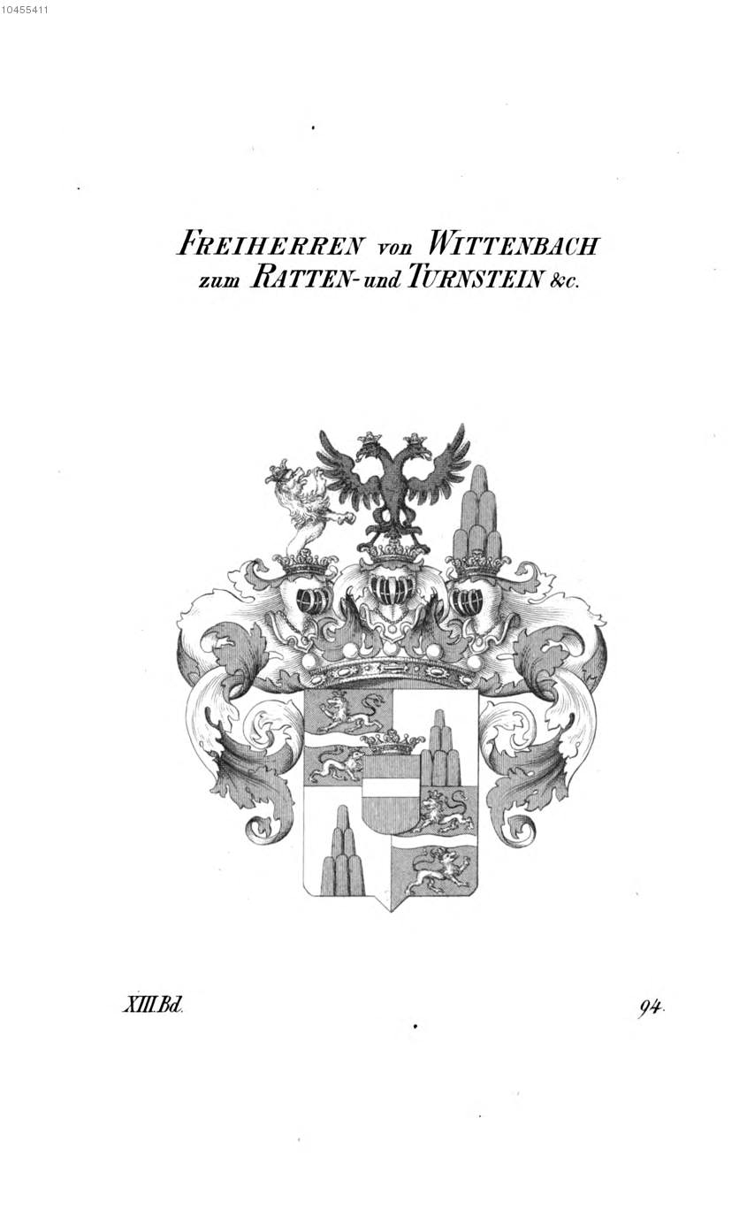 Wittenbach Zum Ratten und Turnstein — Tyroff オーストリア君主国紋章集の原図