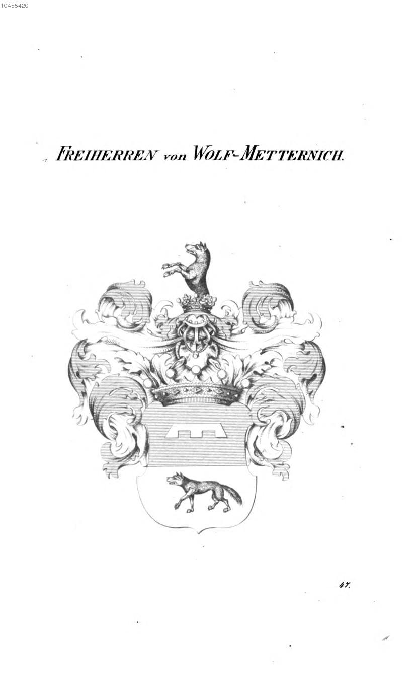 Wolf Metternich — Tyroff オーストリア君主国紋章集の原図
