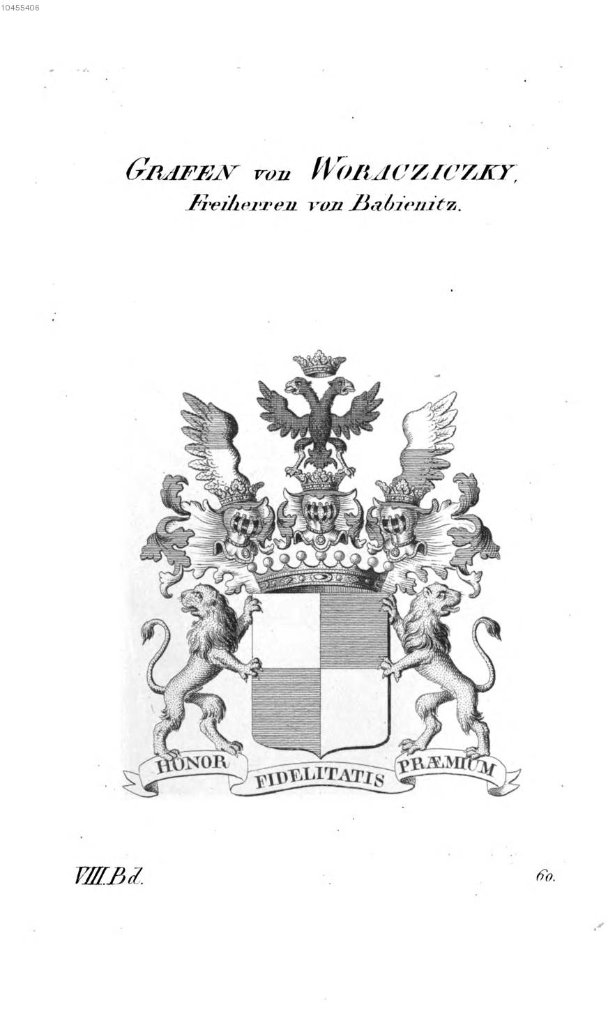 Woracziczky Babienitz — Tyroff オーストリア君主国紋章集の原図