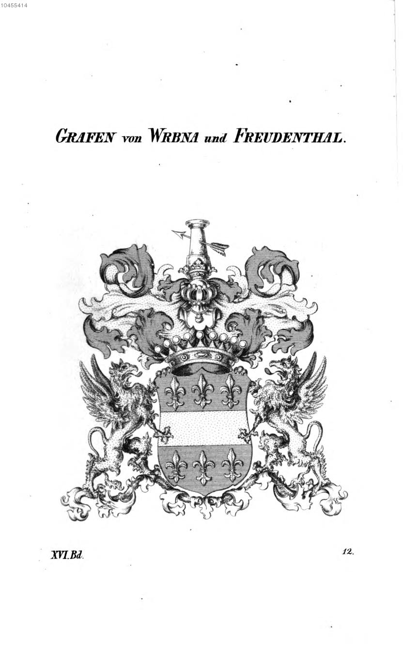 Wrbna und Freudenthal — Tyroff オーストリア君主国紋章集の原図