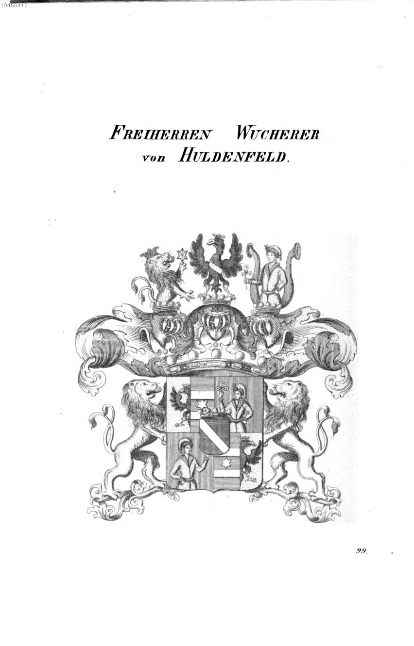 Wucherer von Huldenfeld — Tyroff オーストリア君主国紋章集の原図