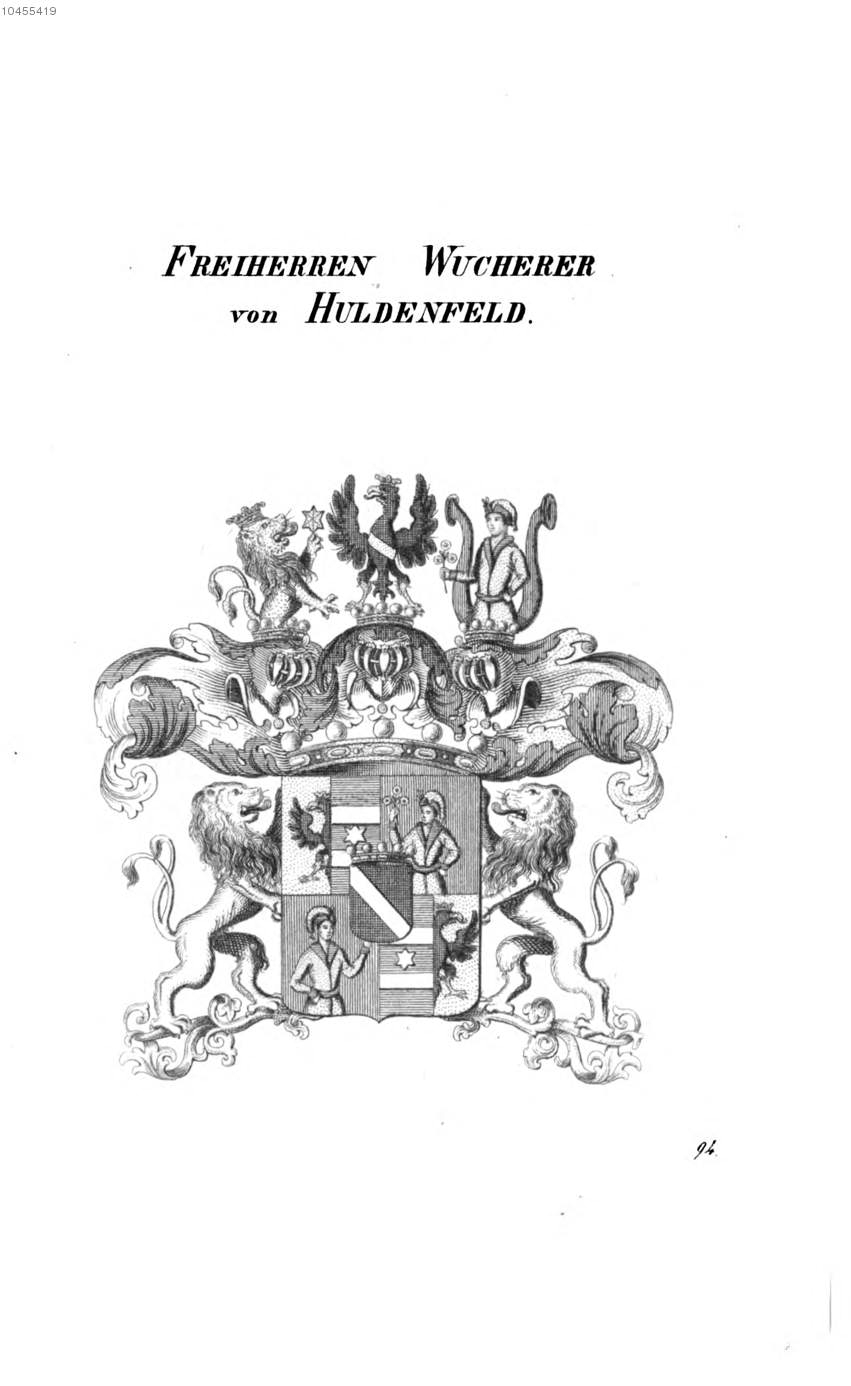 Wucherer von Huldenfeld 2 — Tyroff オーストリア君主国紋章集の原図