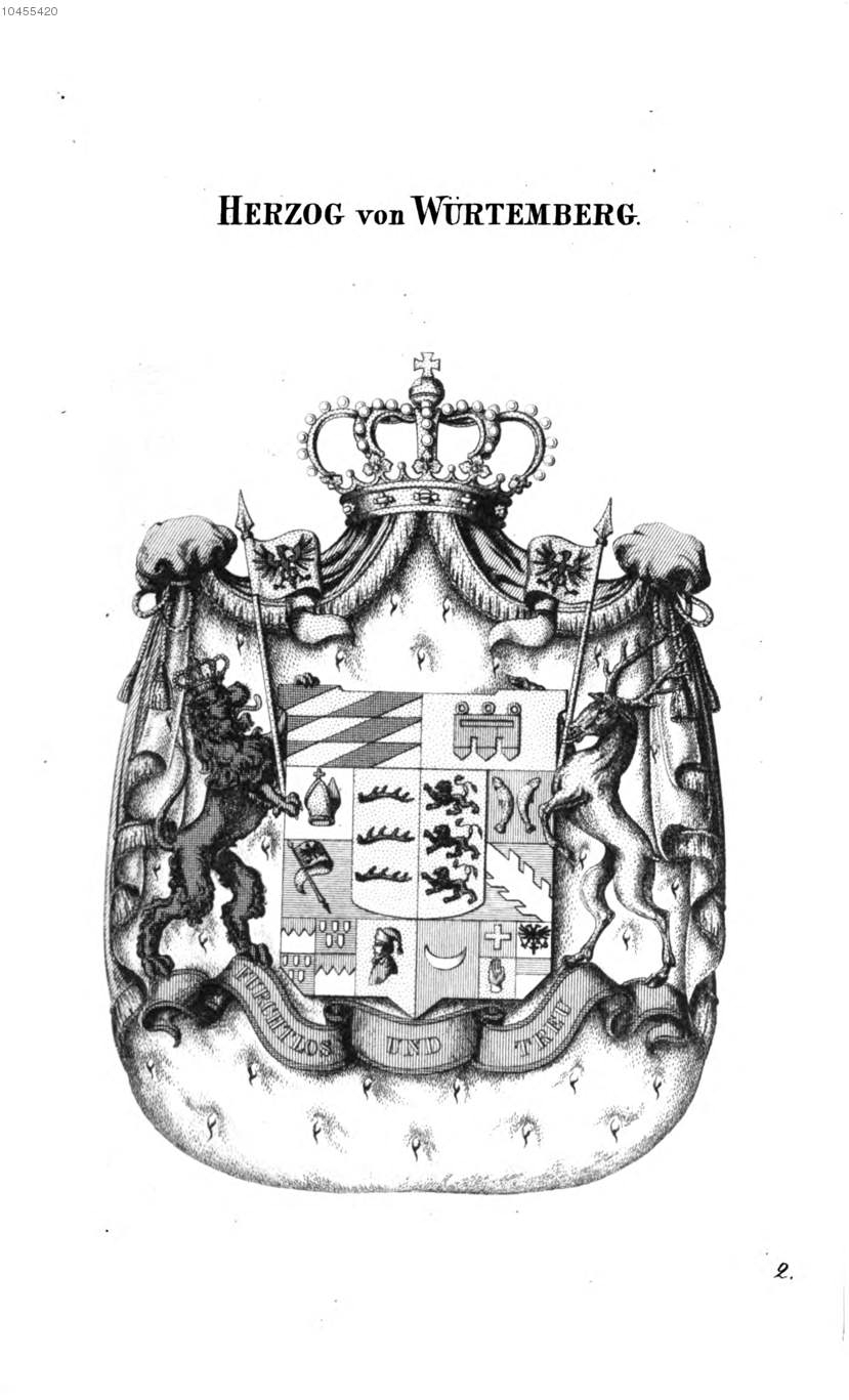 Württemberg — Tyroff オーストリア君主国紋章集の原図