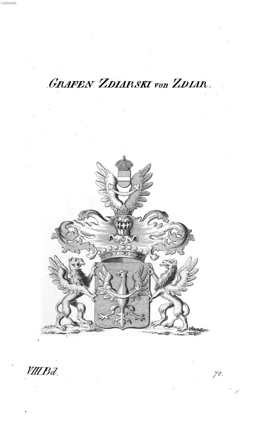 Zdiarski von Zdiar — Tyroff オーストリア君主国紋章集の原図