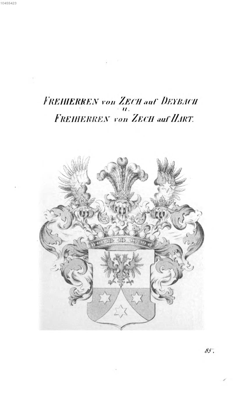 Zech Auf Deybach — Tyroff オーストリア君主国紋章集の原図