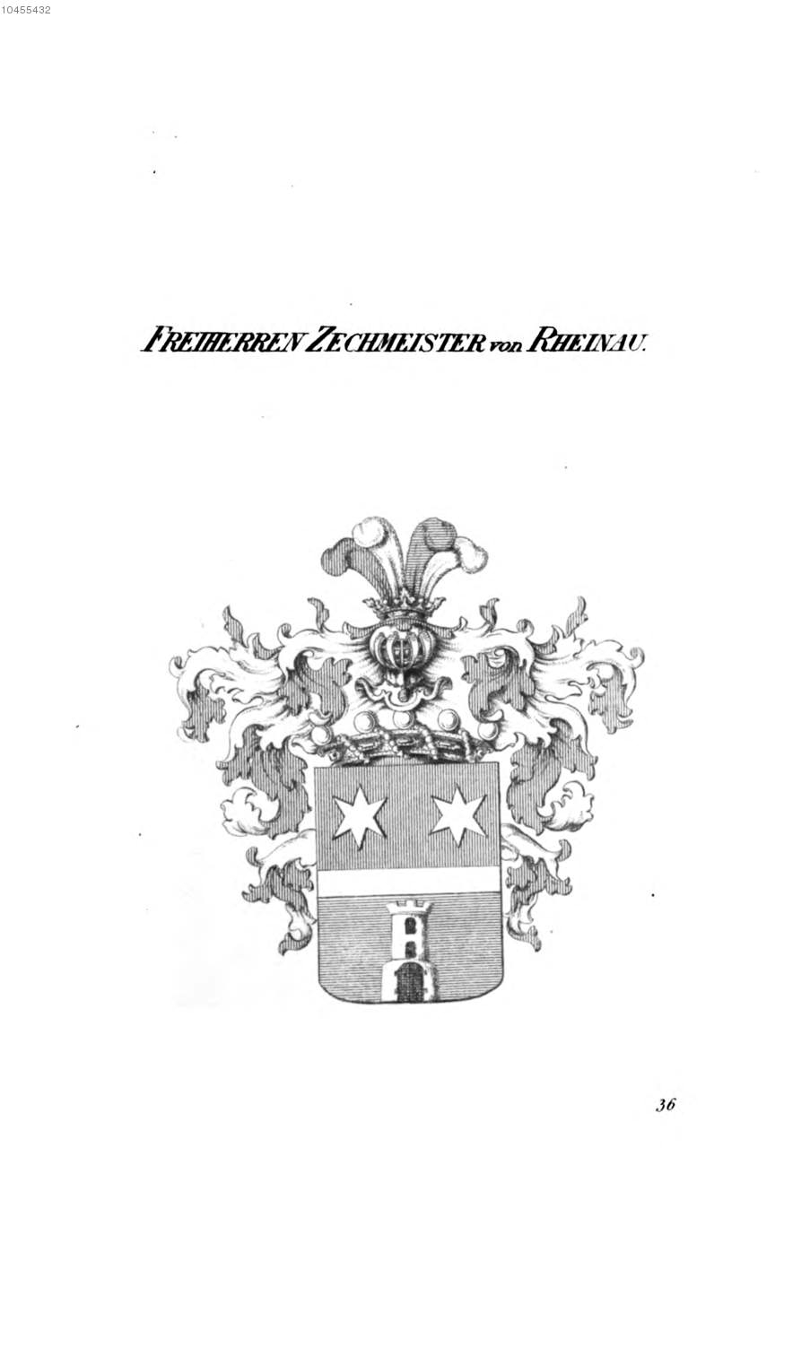 Zechmeister von Rheinau — Tyroff オーストリア君主国紋章集の原図