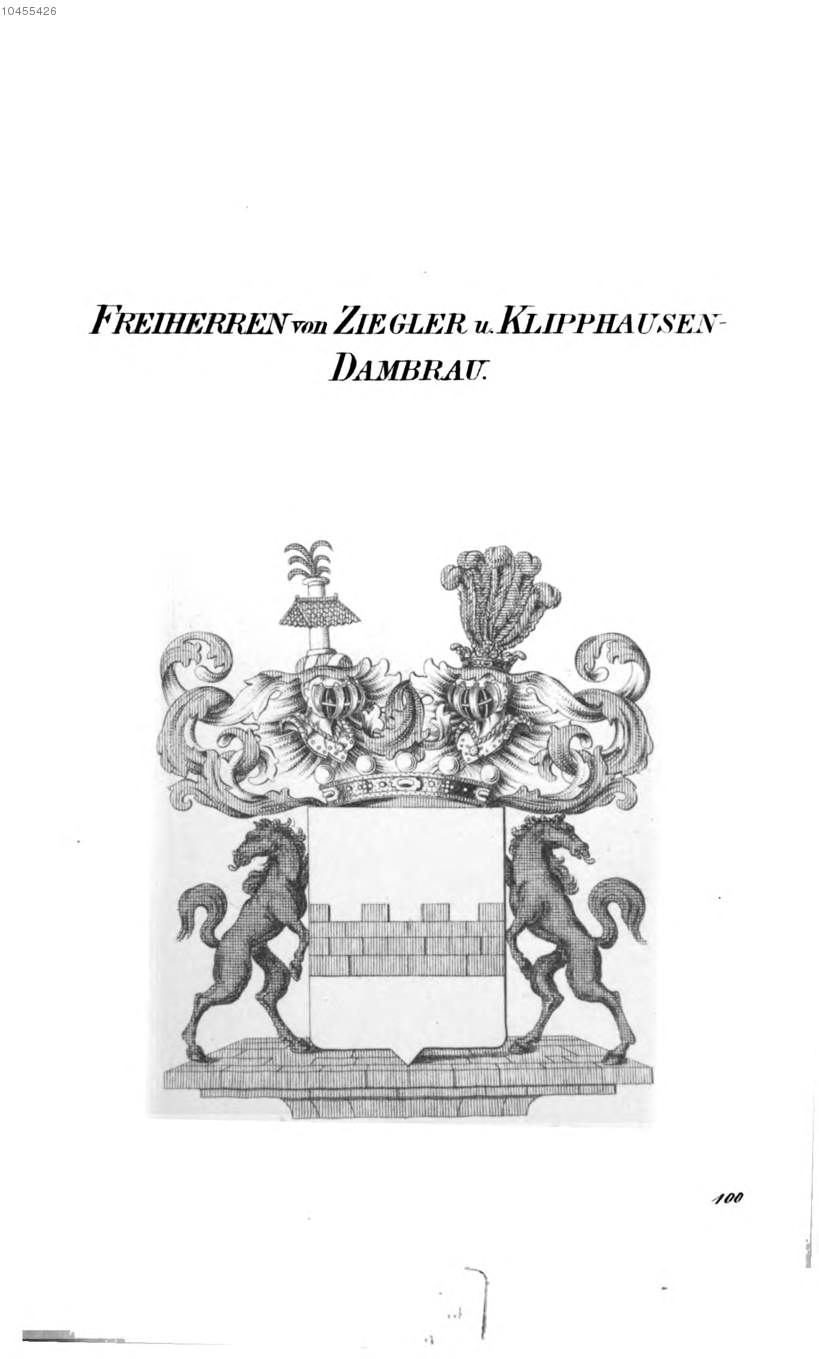 Ziegler und Klipphausen Dambrau — Tyroff オーストリア君主国紋章集の原図