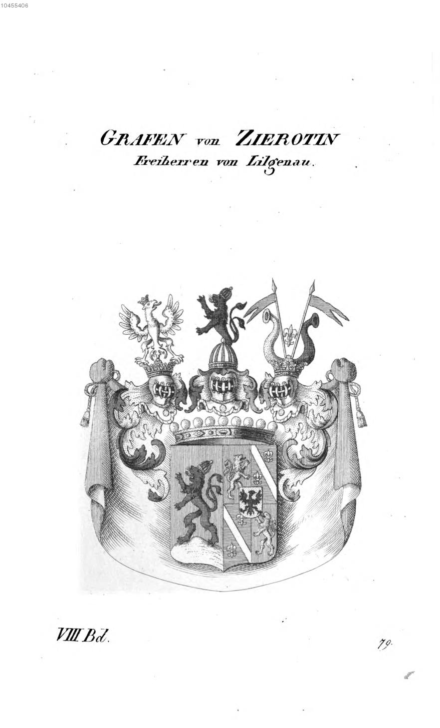 Zierotin Lilgenau — Tyroff オーストリア君主国紋章集の原図