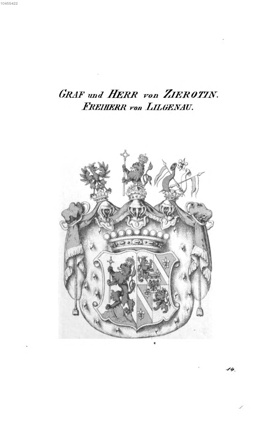 Zierotin Lilgenau 2 — Tyroff オーストリア君主国紋章集の原図