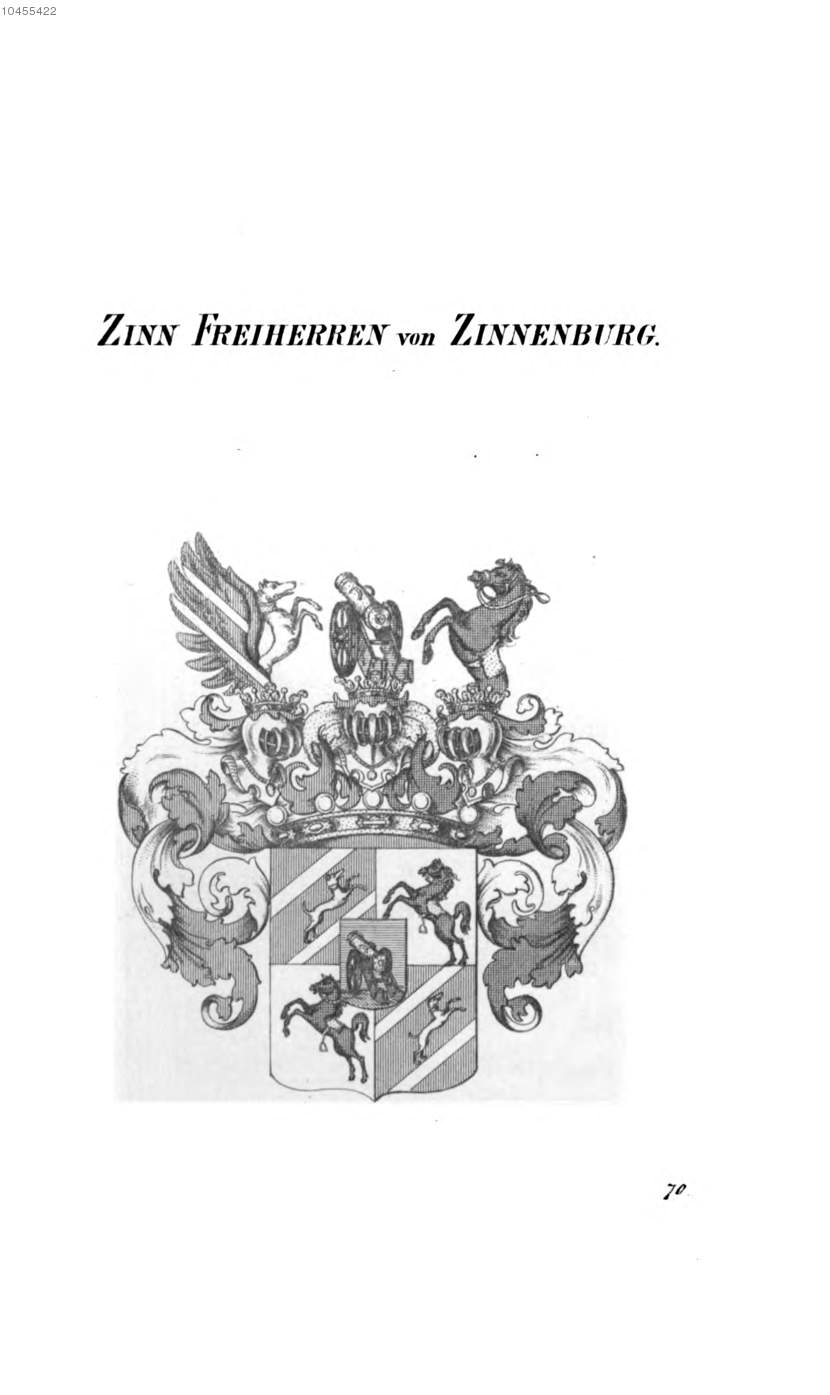 Zinn von Zinnenburg 3 — Tyroff オーストリア君主国紋章集の原図
